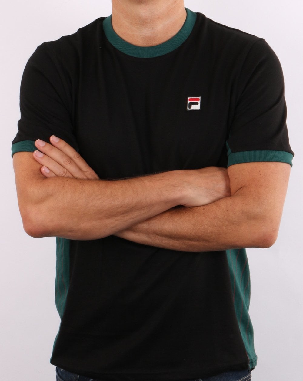 Fila Vintage Warner T Shirt Black/Green