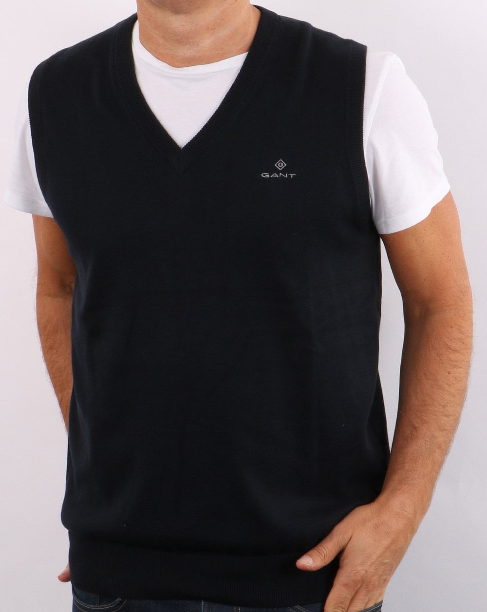 Gant V-neck Tank Top Navy