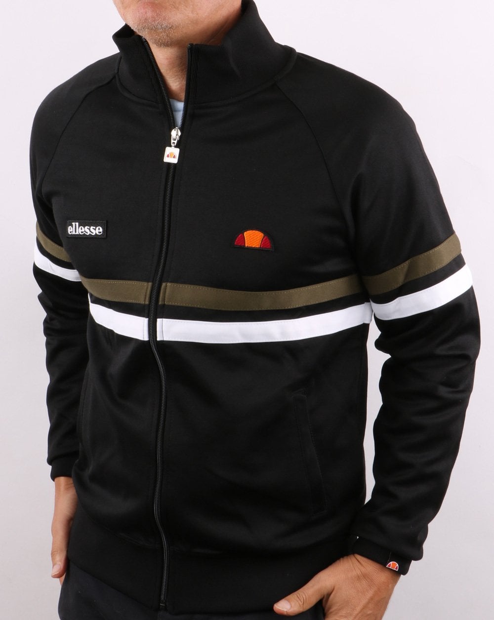 Ellesse Rimini Track Top Black/Khaki/White