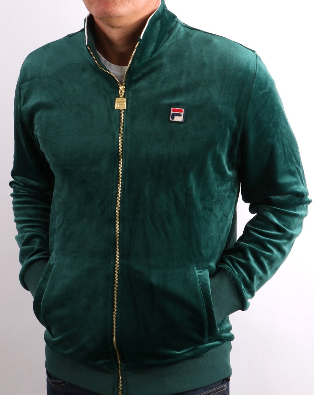 Fila Vintage Velour Track Top Green