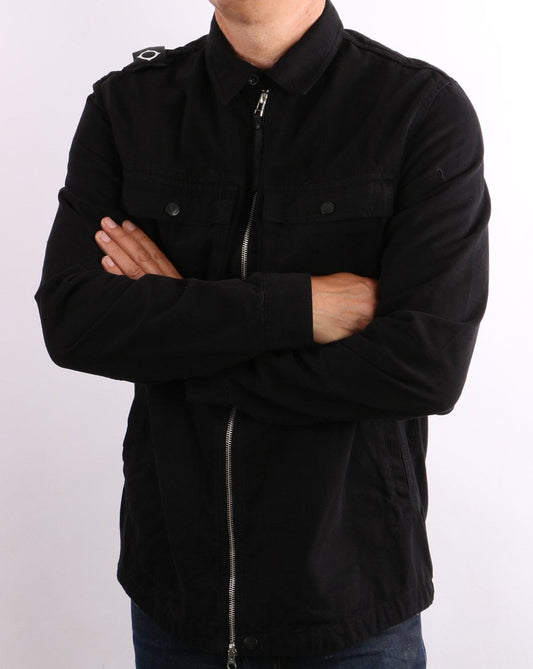 Ma.Strum Ma.strum Gd Zip Front Overshirt Black