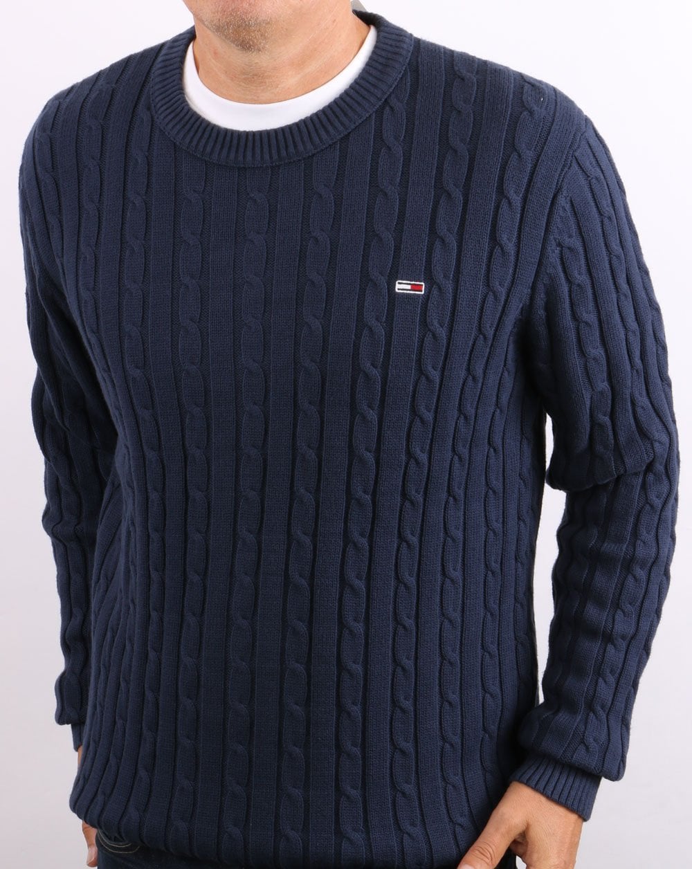 Tommy Jeans Cable Knit Jumper Navy