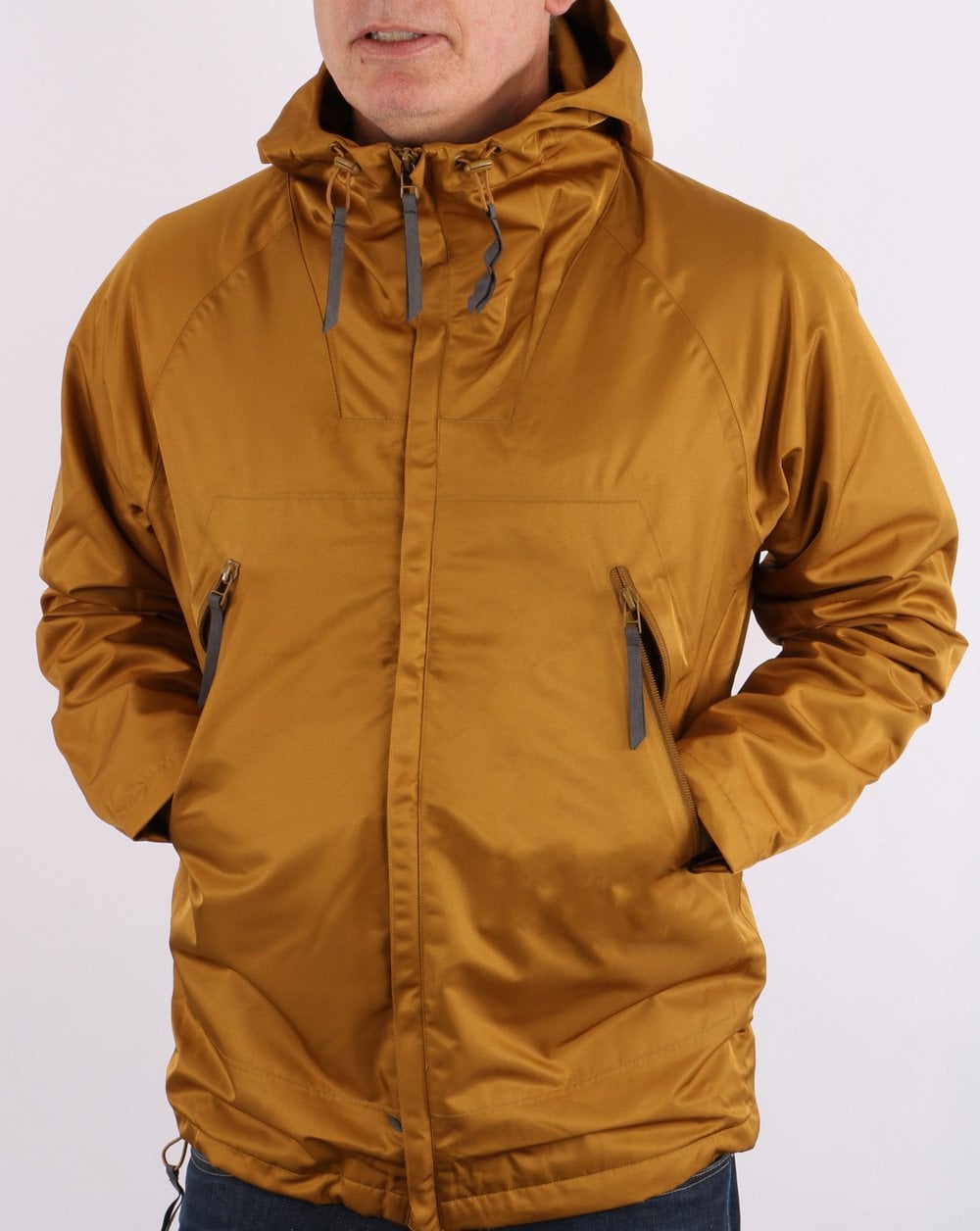 Pretty Green Zip Through Seam Sealed Jacket Tan