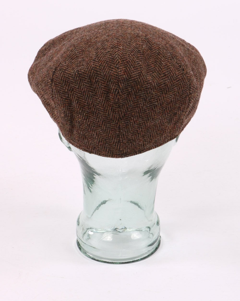 Herringbone Extended Bill Flat Cap Brown