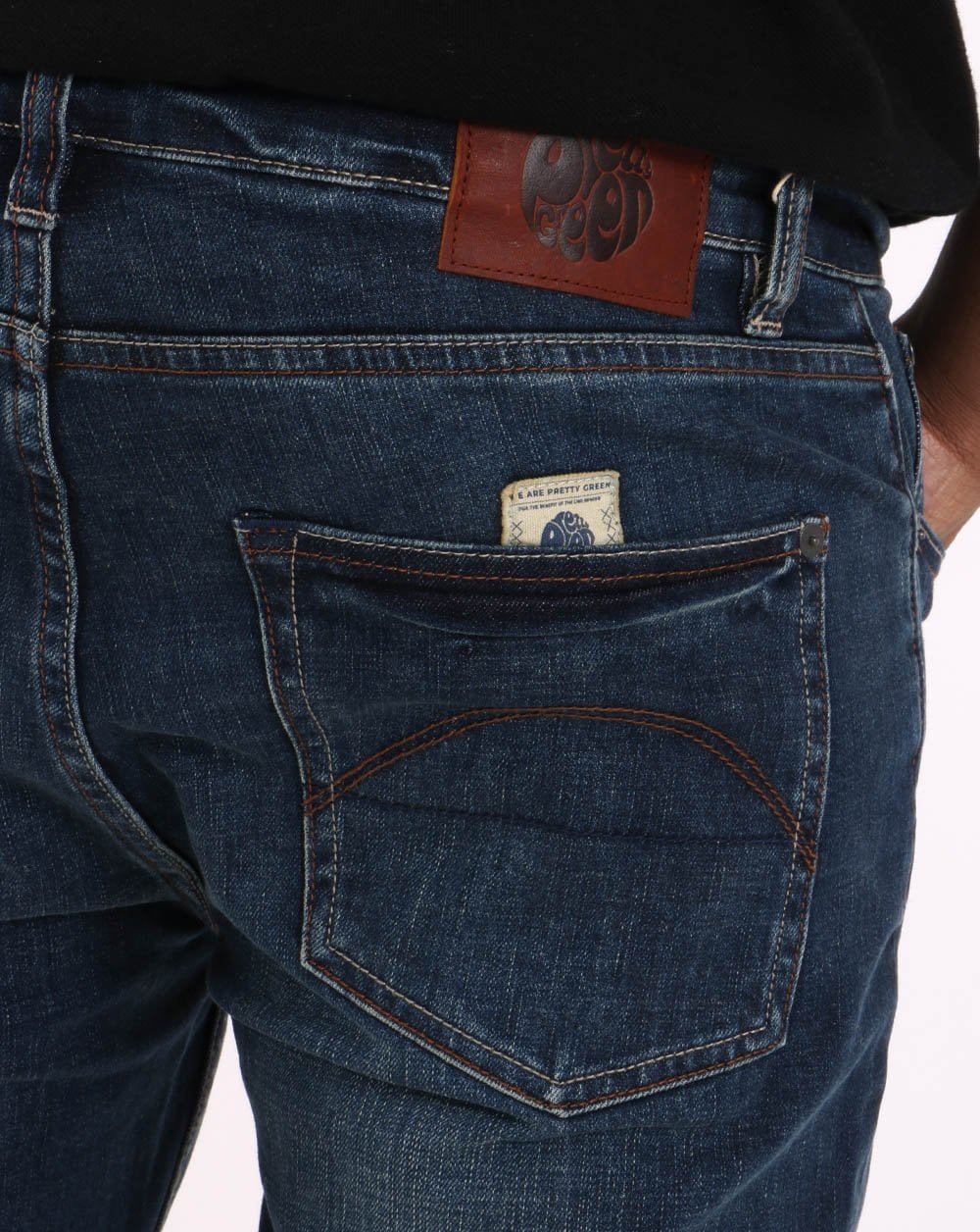 Pretty Green Regular Taper Jeans 6mth Mid Wash