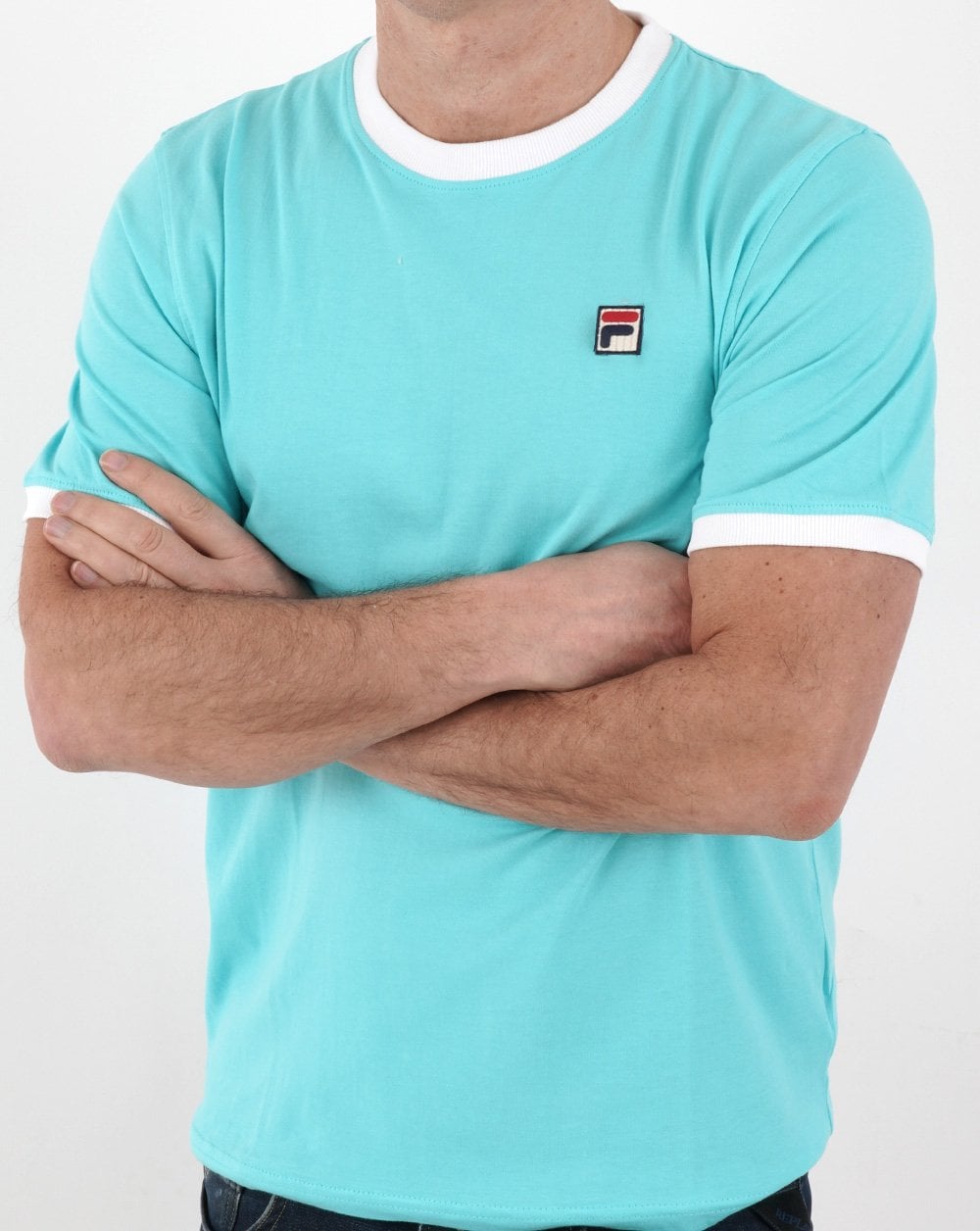 Fila Vintage Ringer T Shirt Blue Radiance/White