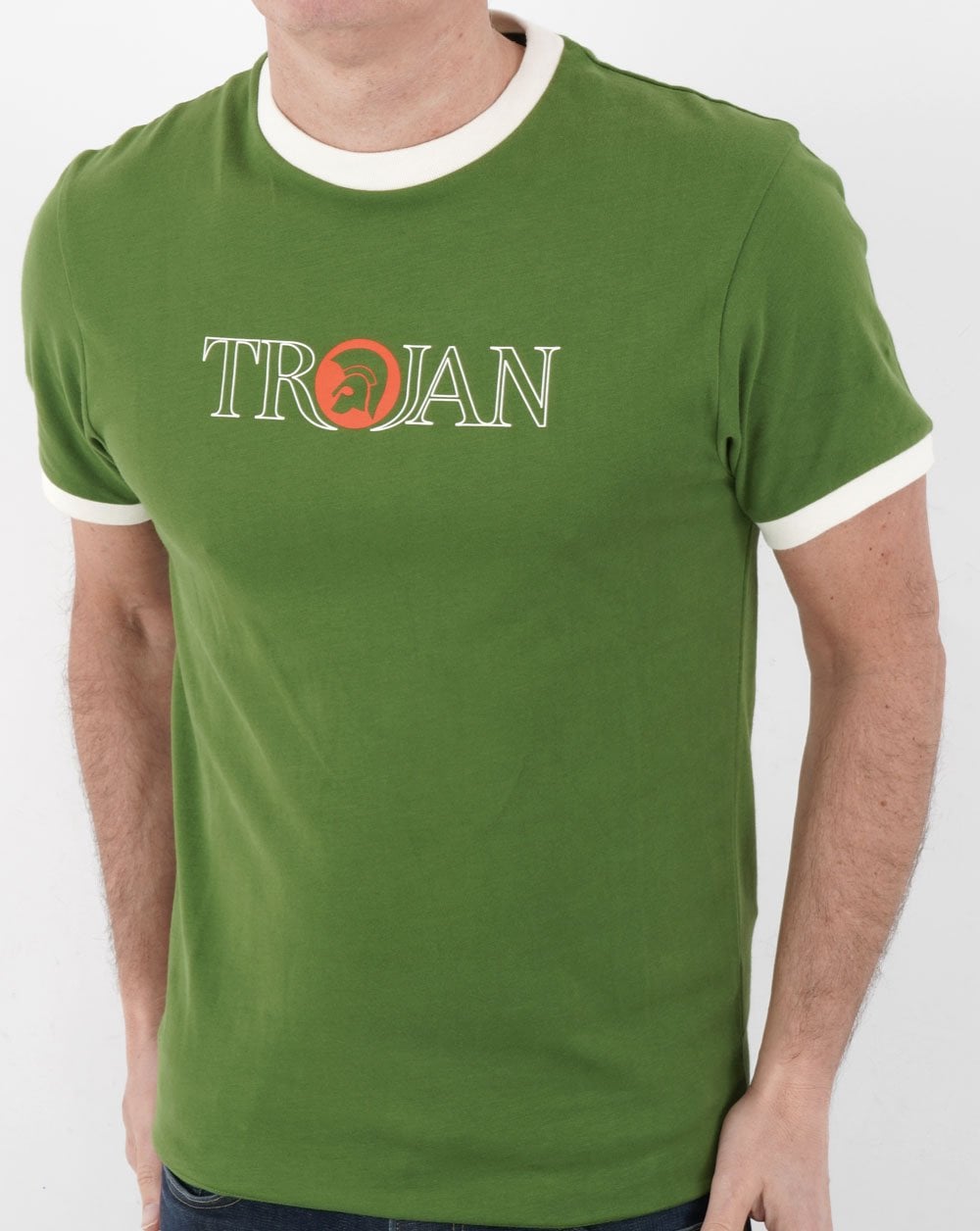 Trojan Outline Logo T-shirt Green