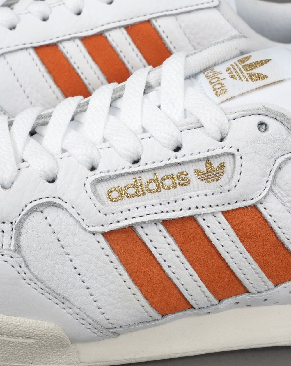 Adidas Continental 80 Stripes Trainers White/Orange