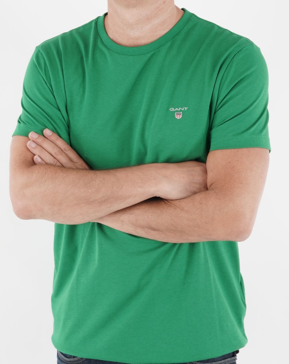 Gant Solid Crew Neck T Shirt Green