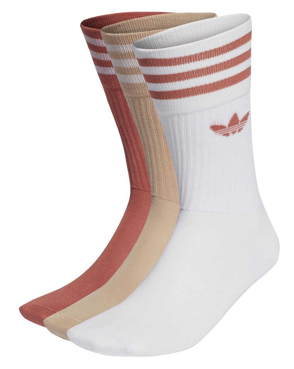 Adidas Originals Crew Socks 3 Pack White/Beige/Earth