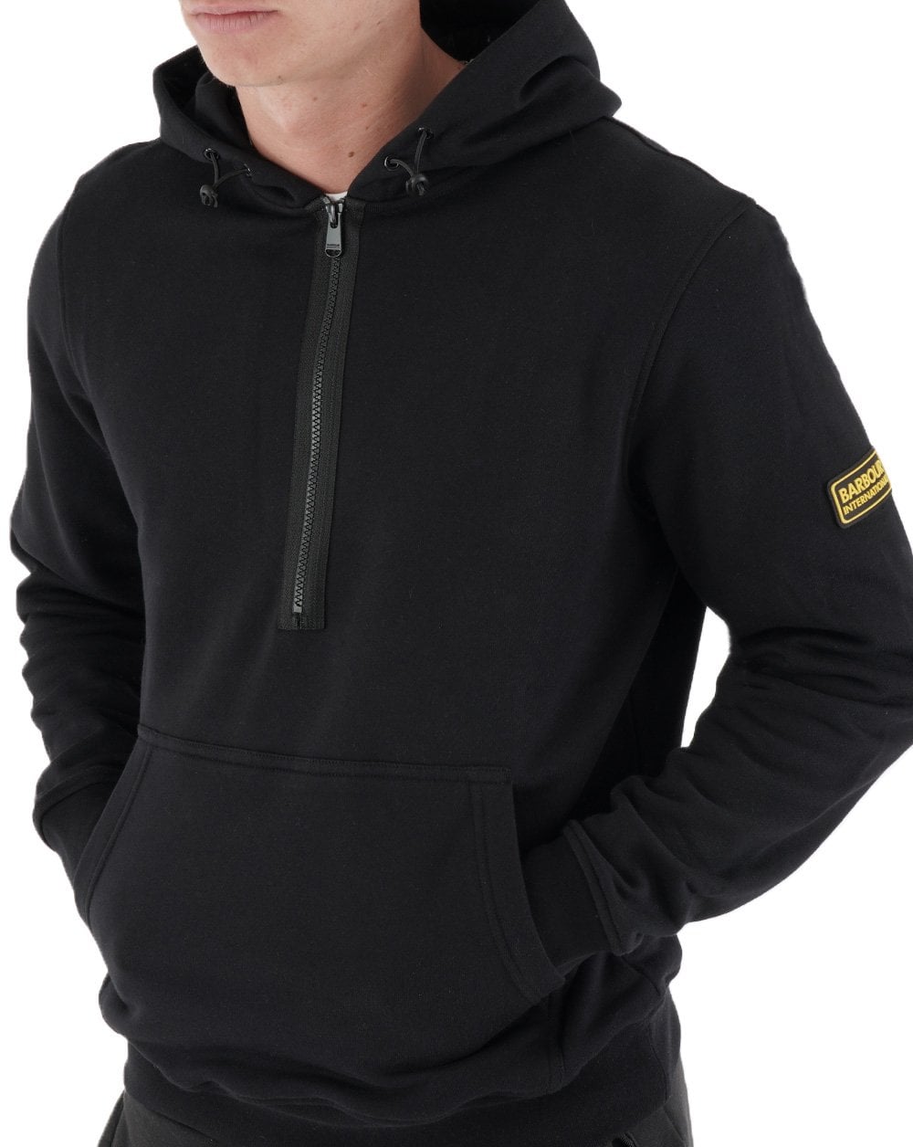 Barbour International Badge Half Zip Hoody Black
