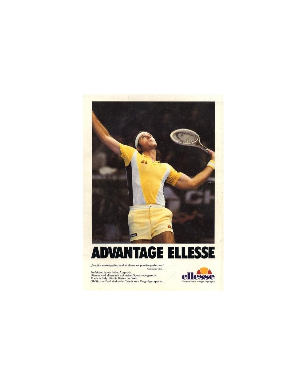 Ellesse 80s Tennis Shorts Yellow/White