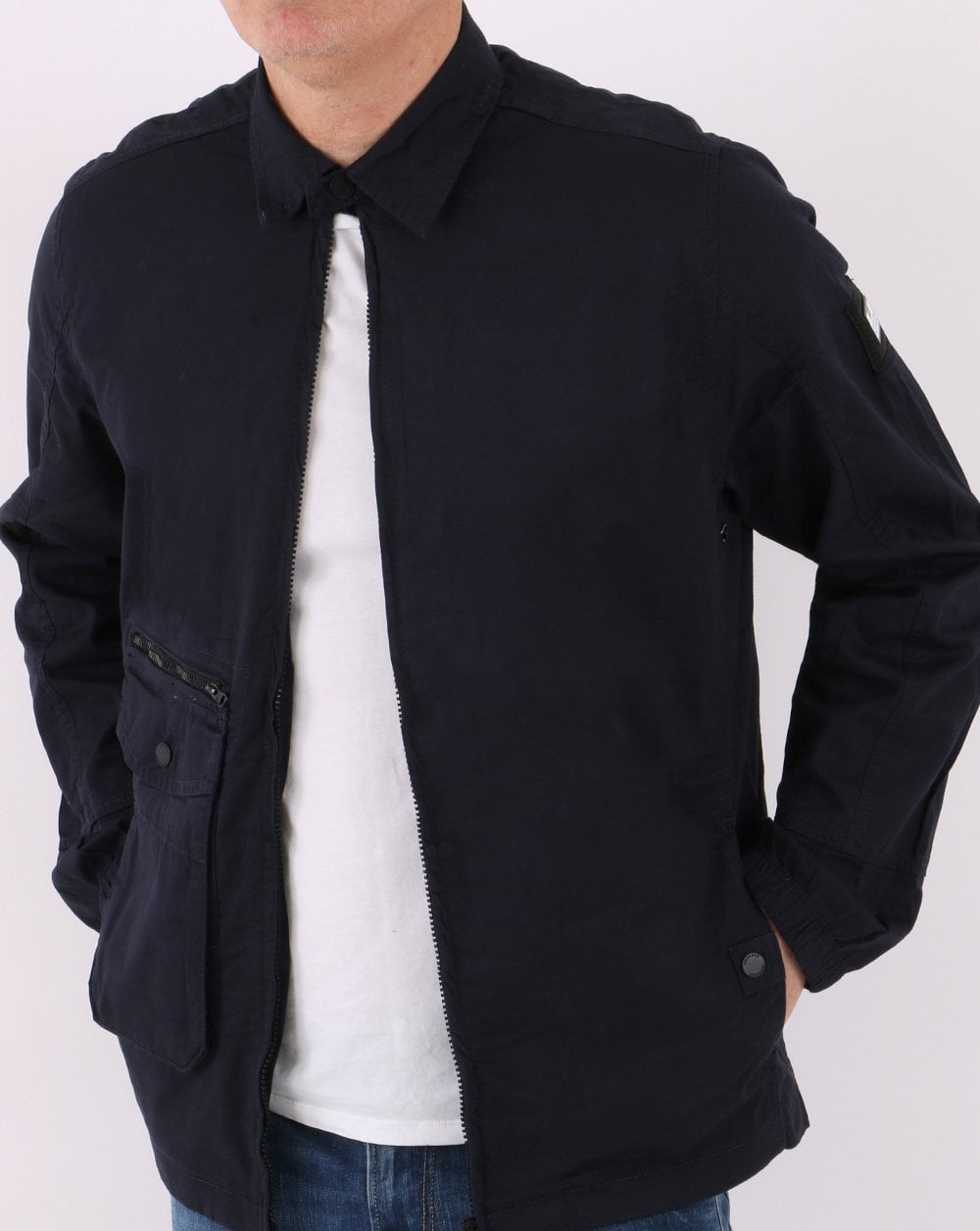 Weekend Offender Vinnie Cotton Overshirt Navy