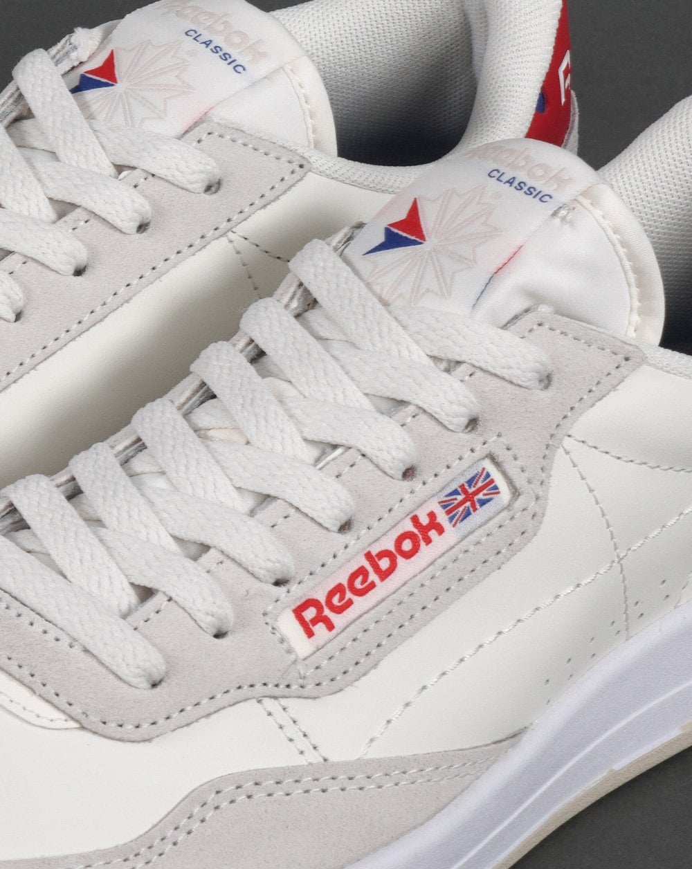 Reebok Court Peak Trainers Off White/Red