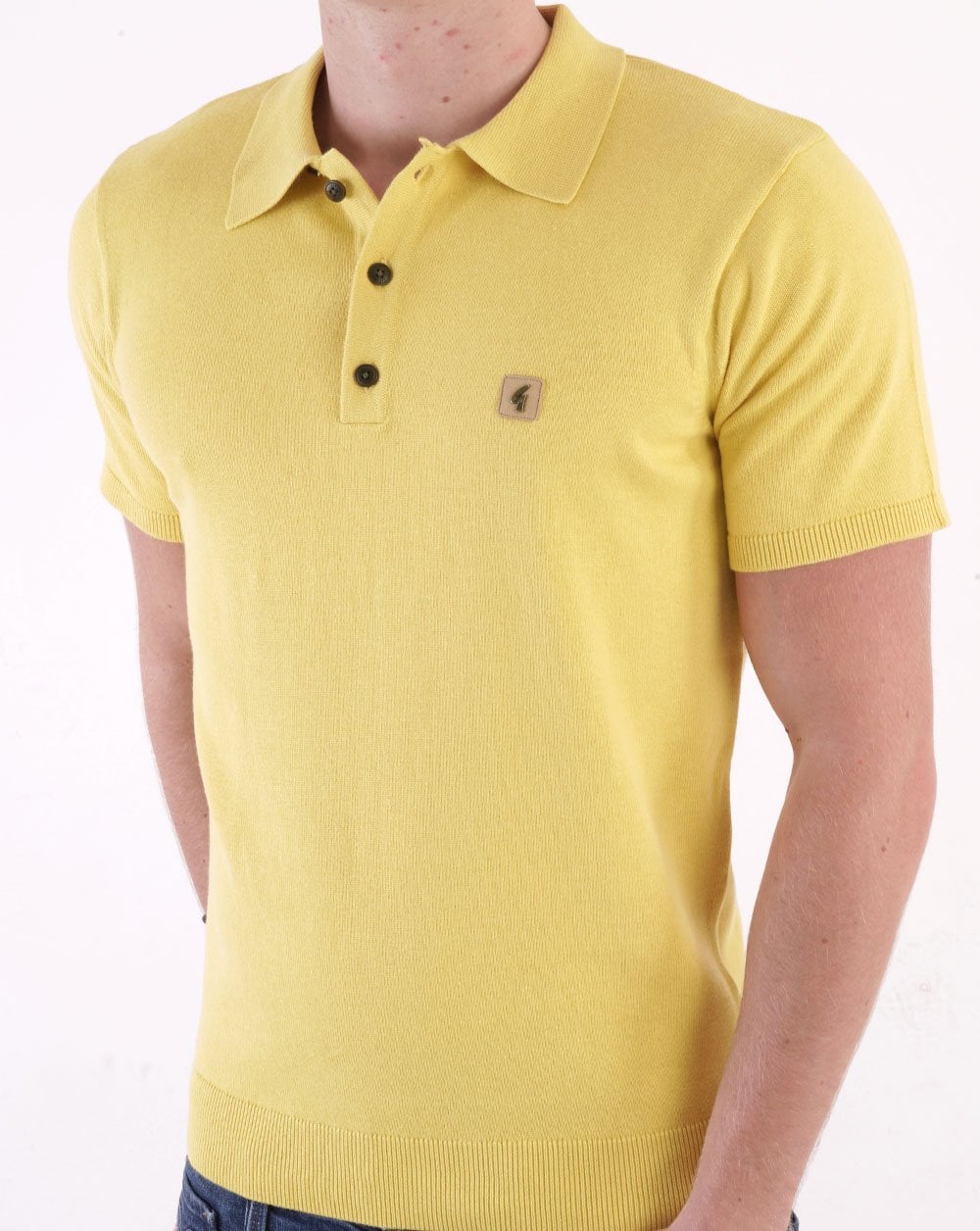 Gabicci Vintage Jackson Knitted Polo Citron