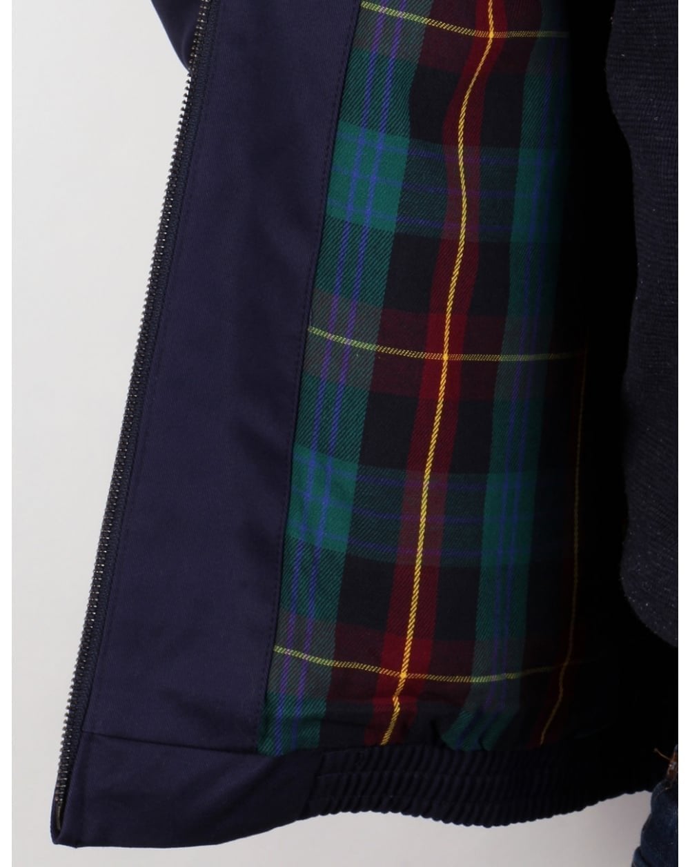 Lyle And Scott Check Lined Harrington Jacket Navy