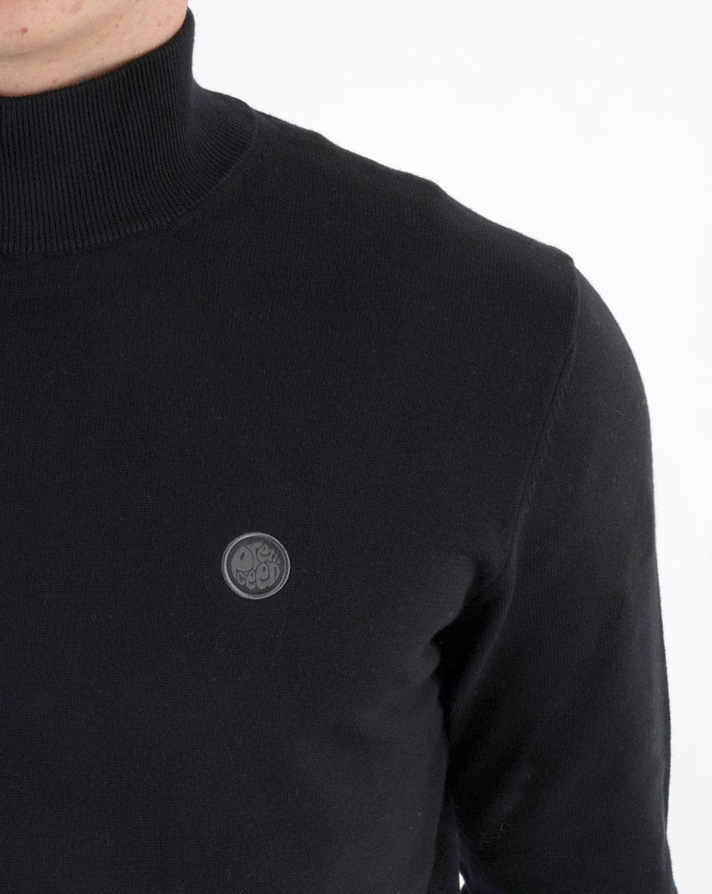 Pretty Green Turtle Neck Knitted Jumper Black