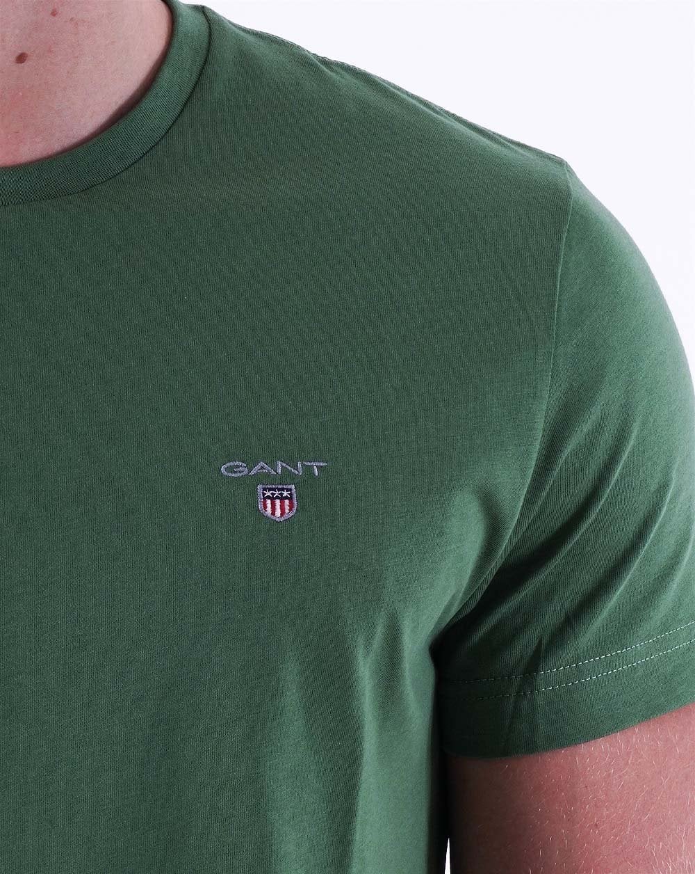 Gant Solid Crew Neck T Shirt Leaf Green