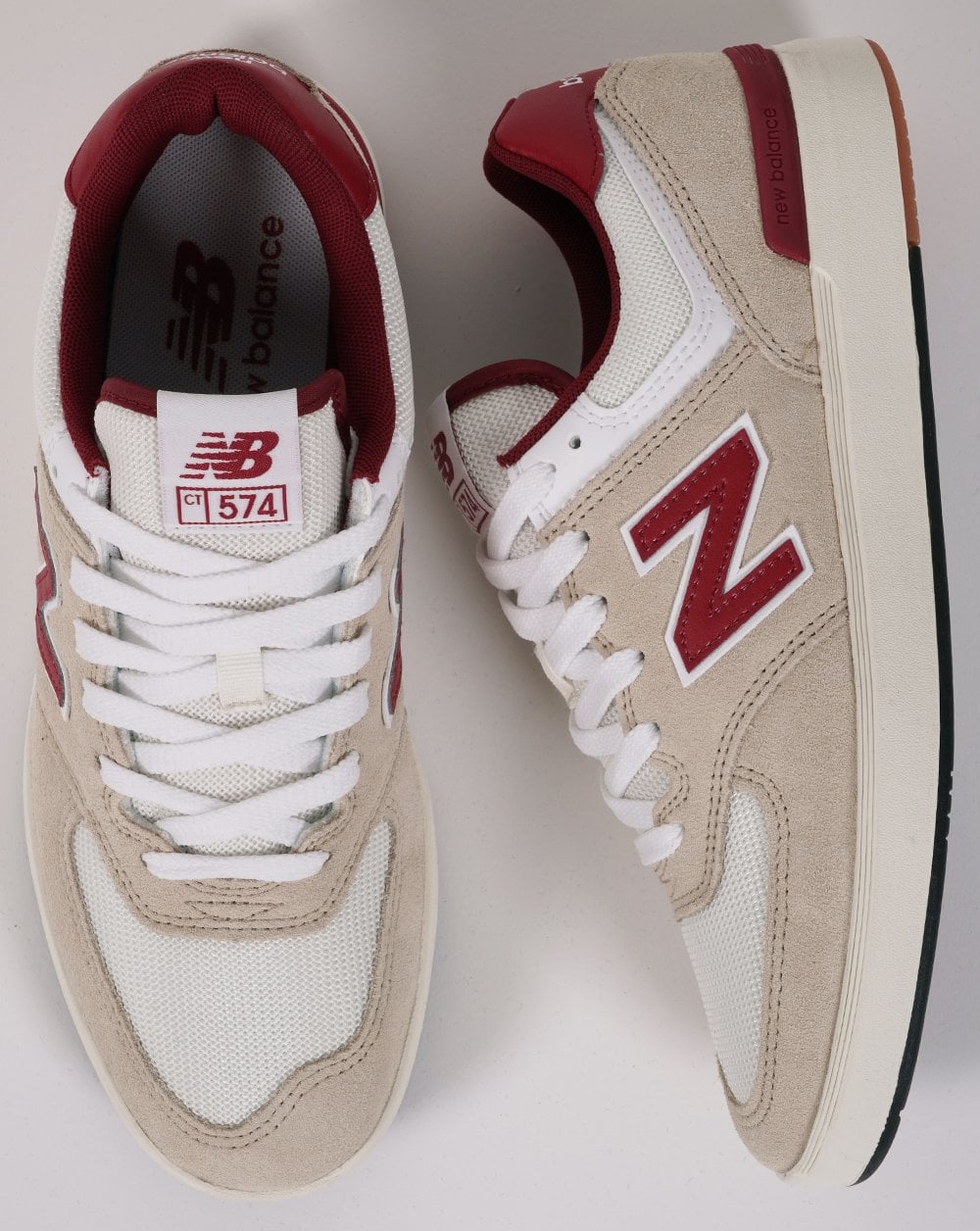 New Balance 574 Trainers Tan/Burgundy