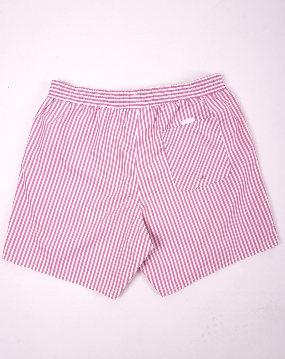 Lacoste Stripe Swim Shorts Pink/White