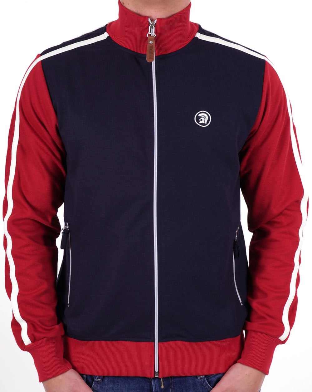 Trojan Plain Panel Track Top Navy/Red