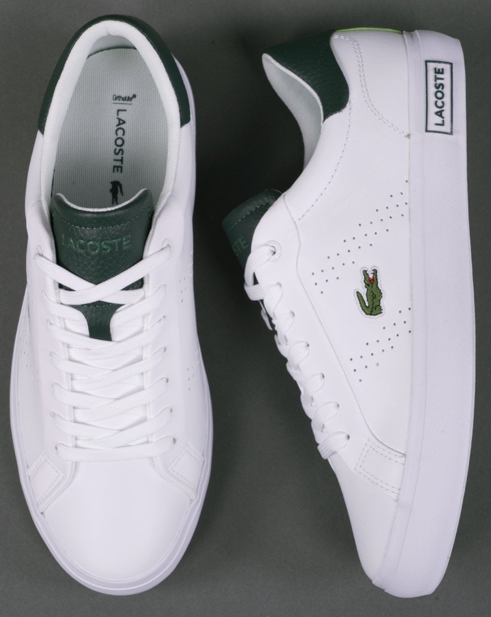 Lacoste Powercourt 2.0 Trainer White/Dark Green