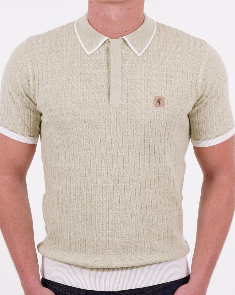 Gabicci Vintage Jura Knit Polo Pistachio