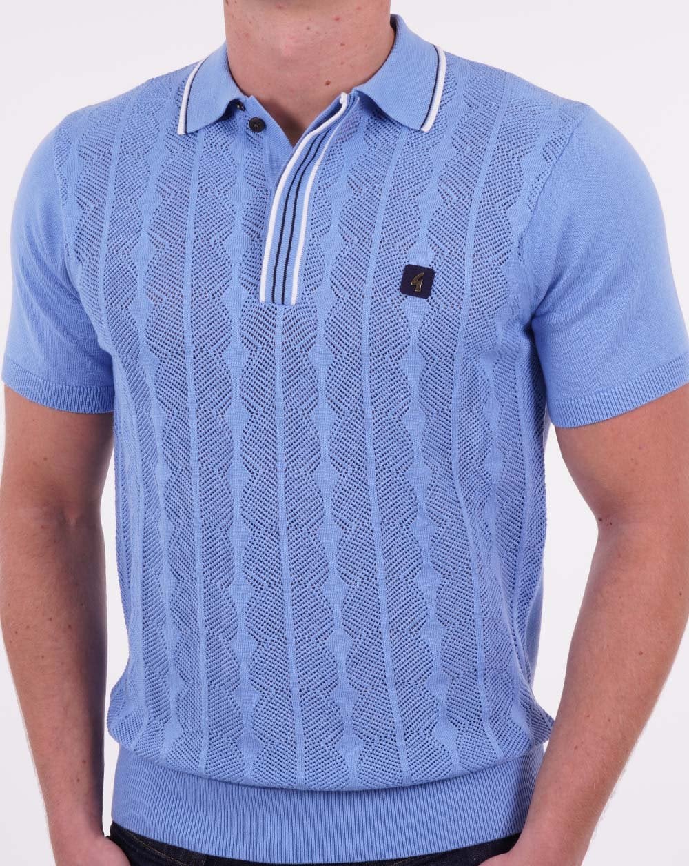 Gabicci Vintage Pinori Knit Polo Marina Blue