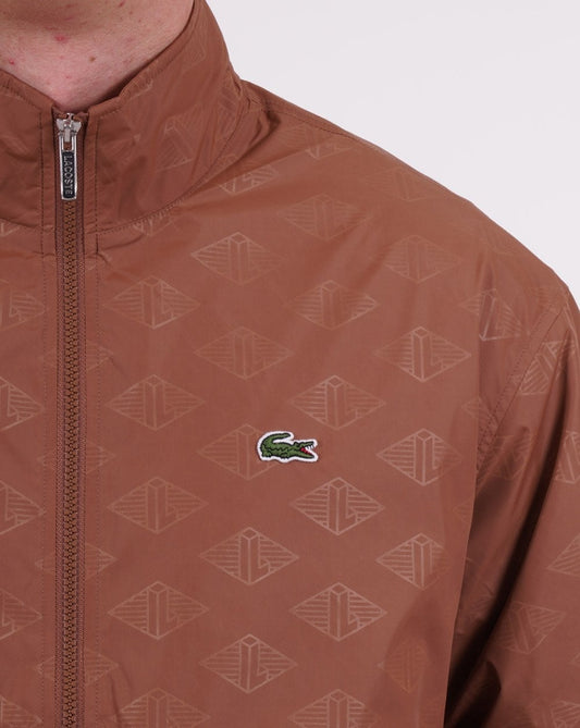 Lacoste Lacoste Monogram Print Track Jacket Light Brown