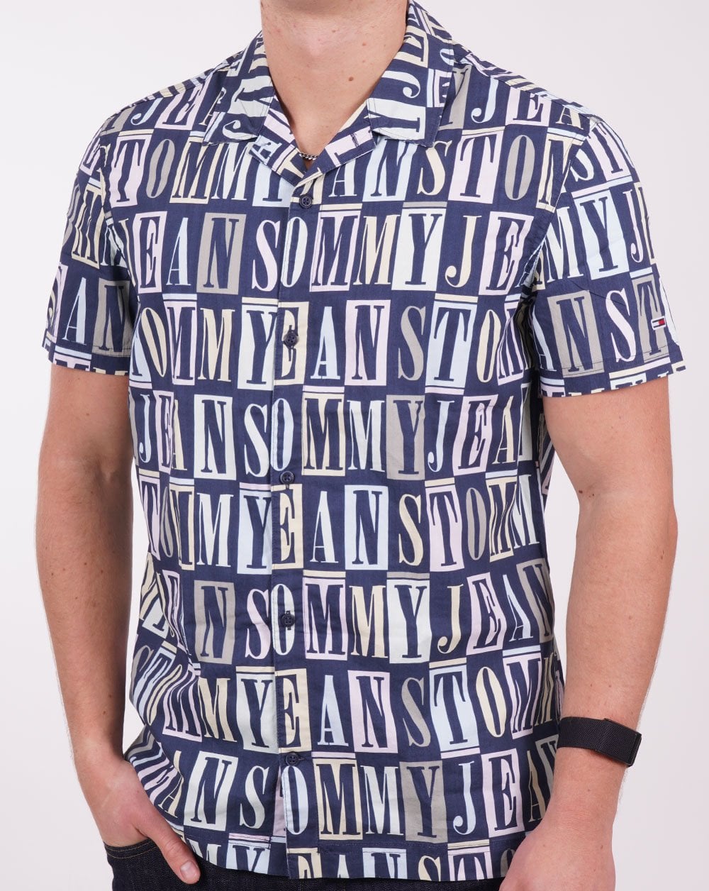 Tommy Jeans Logo Classic SS Shirt Navy/Pastel