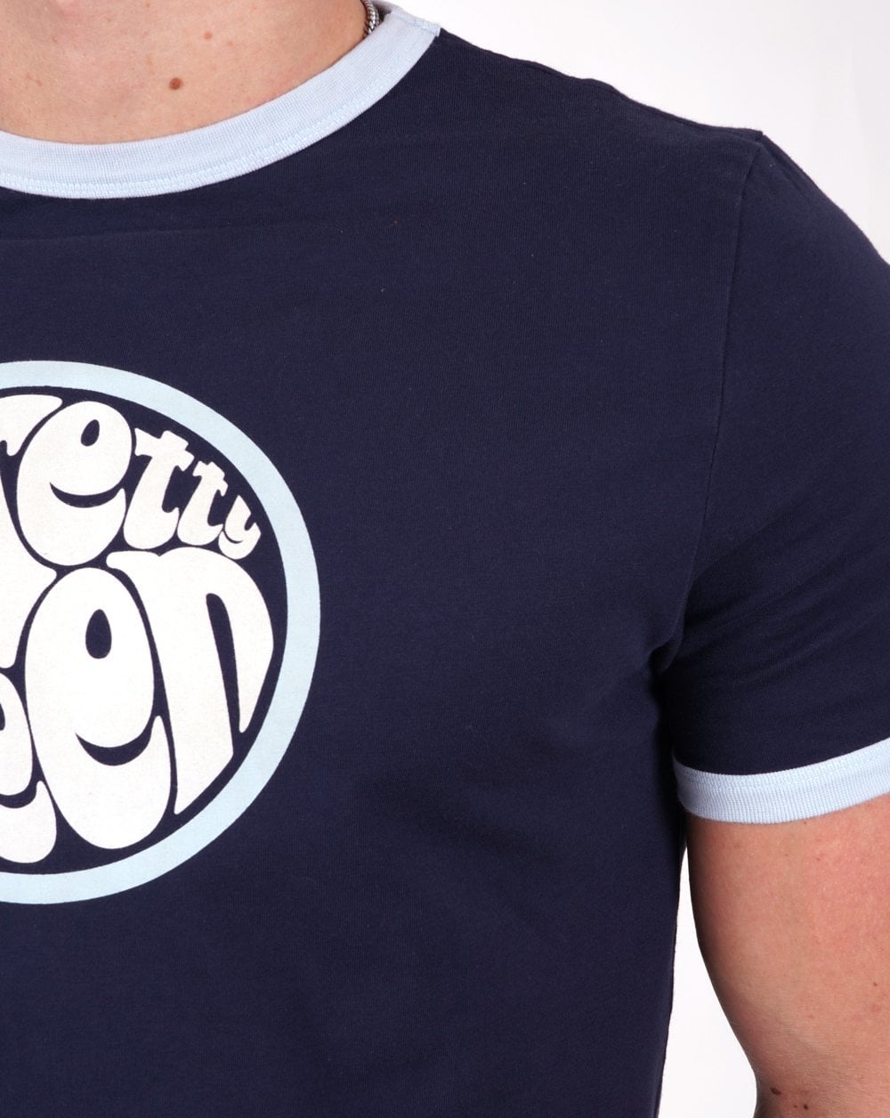 Pretty Green Tilby Print Logo T-shirt Navy