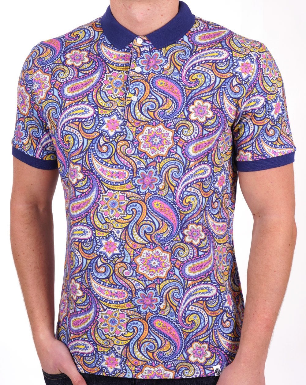 Pretty Green Festival Paisley Polo Shirt Multi-Colour