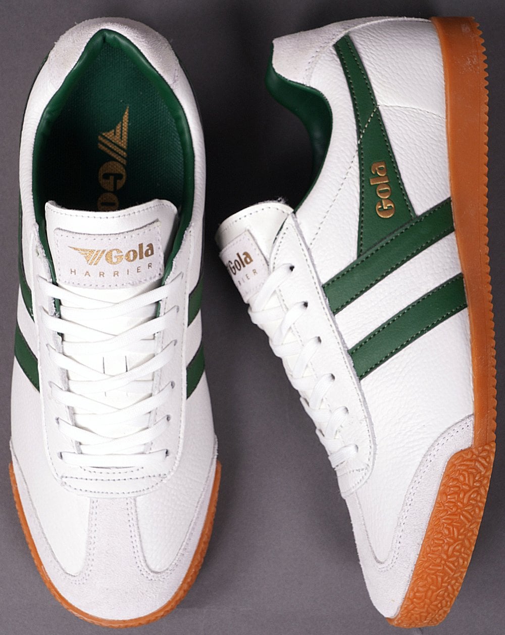 Gola Harrier Leather Trainer White / Green