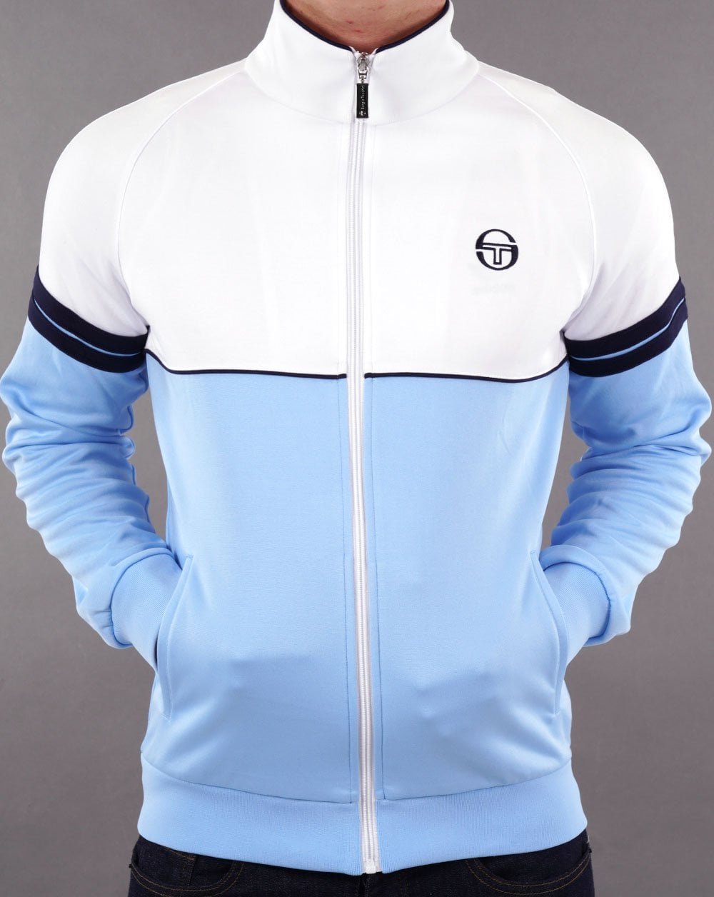 Sergio Tacchini Orion Track Top White/Sky Blue