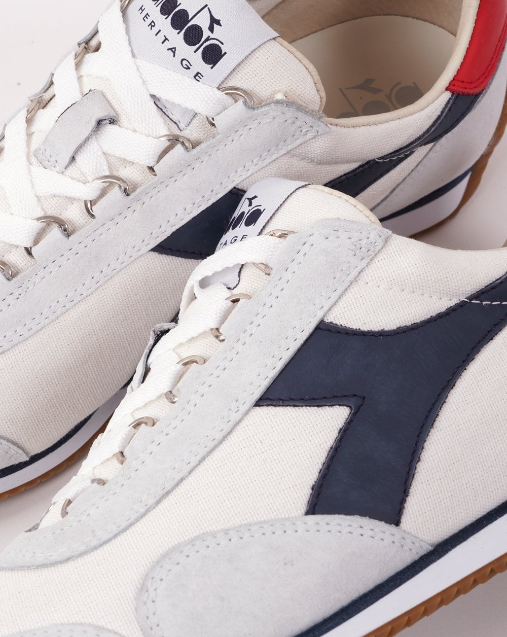Diadora Equipe Canvas Trainers White/Blue Denim