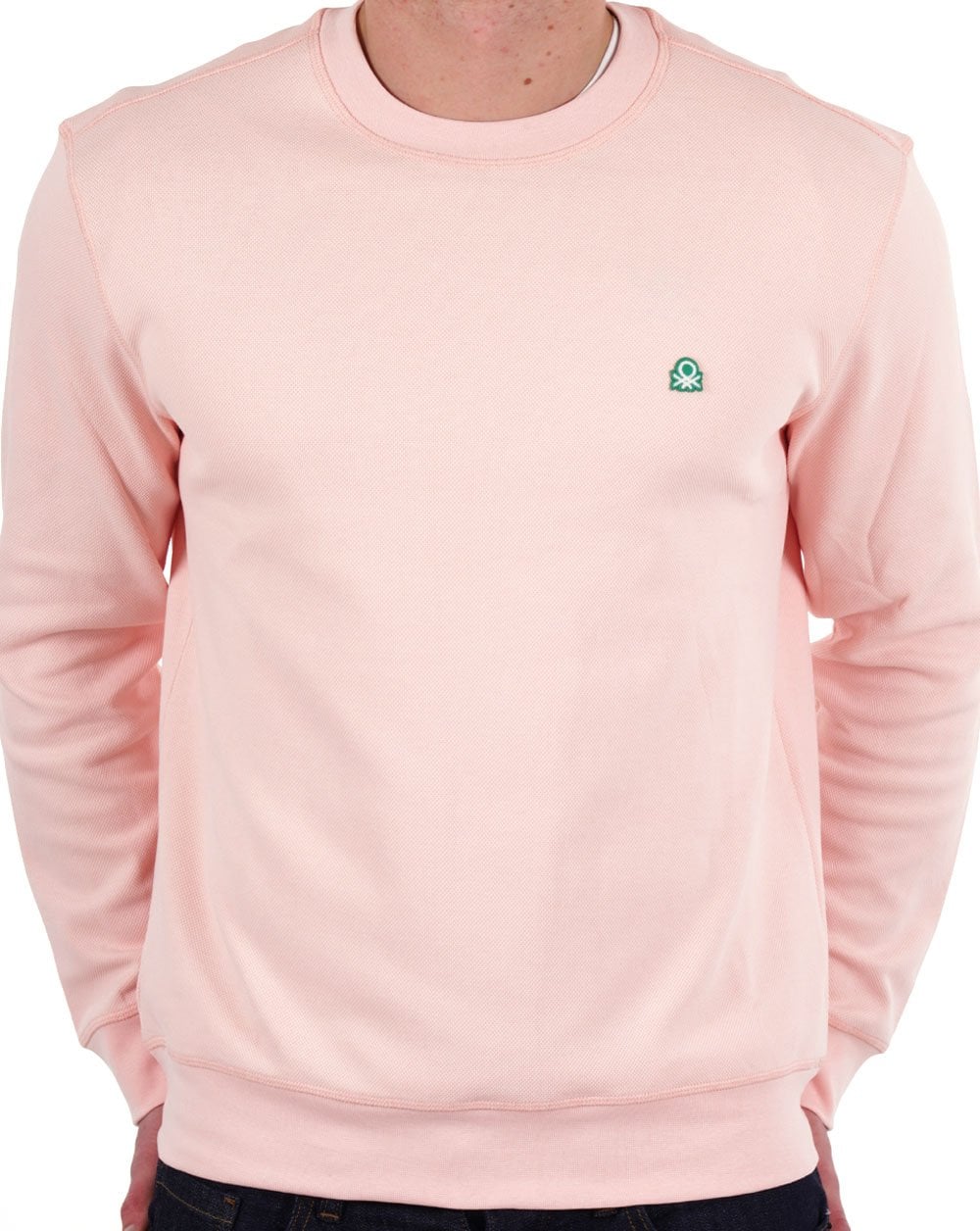 Benetton Pique Sweatshirt Salmon Pink