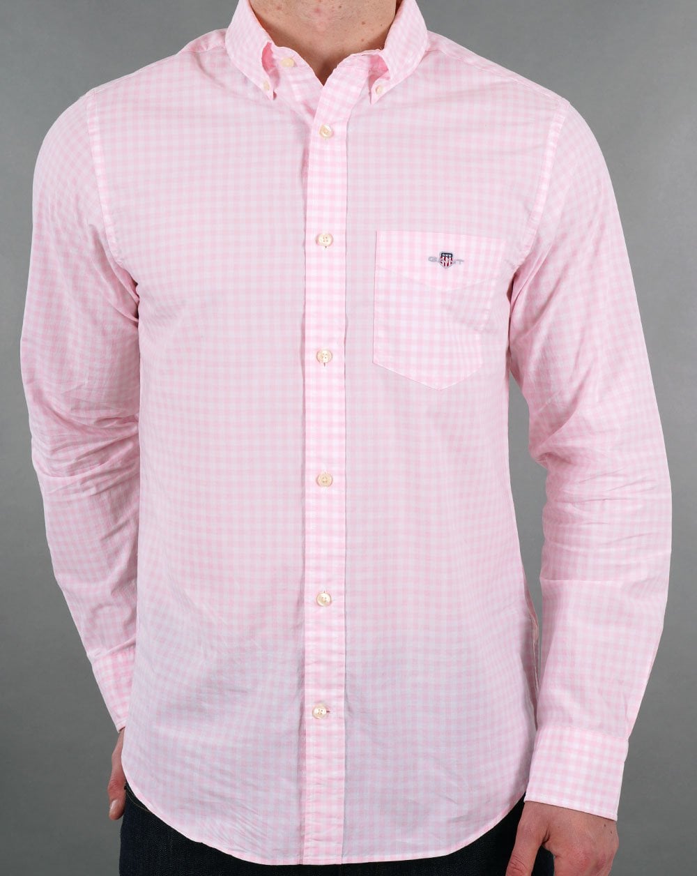 Gant Poplin Gingham Shirt Pink