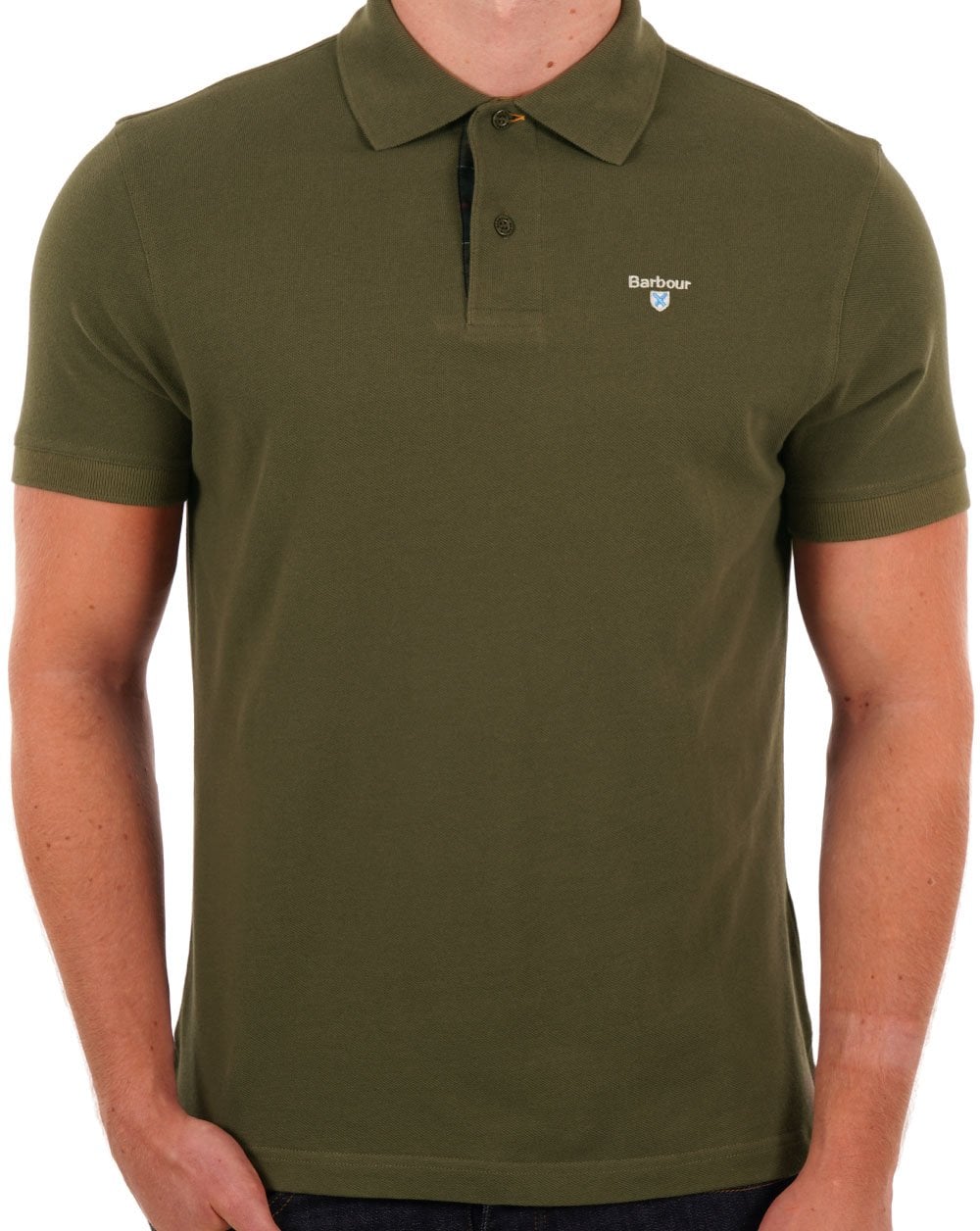 Barbour Tartan Pique Polo Dark Olive