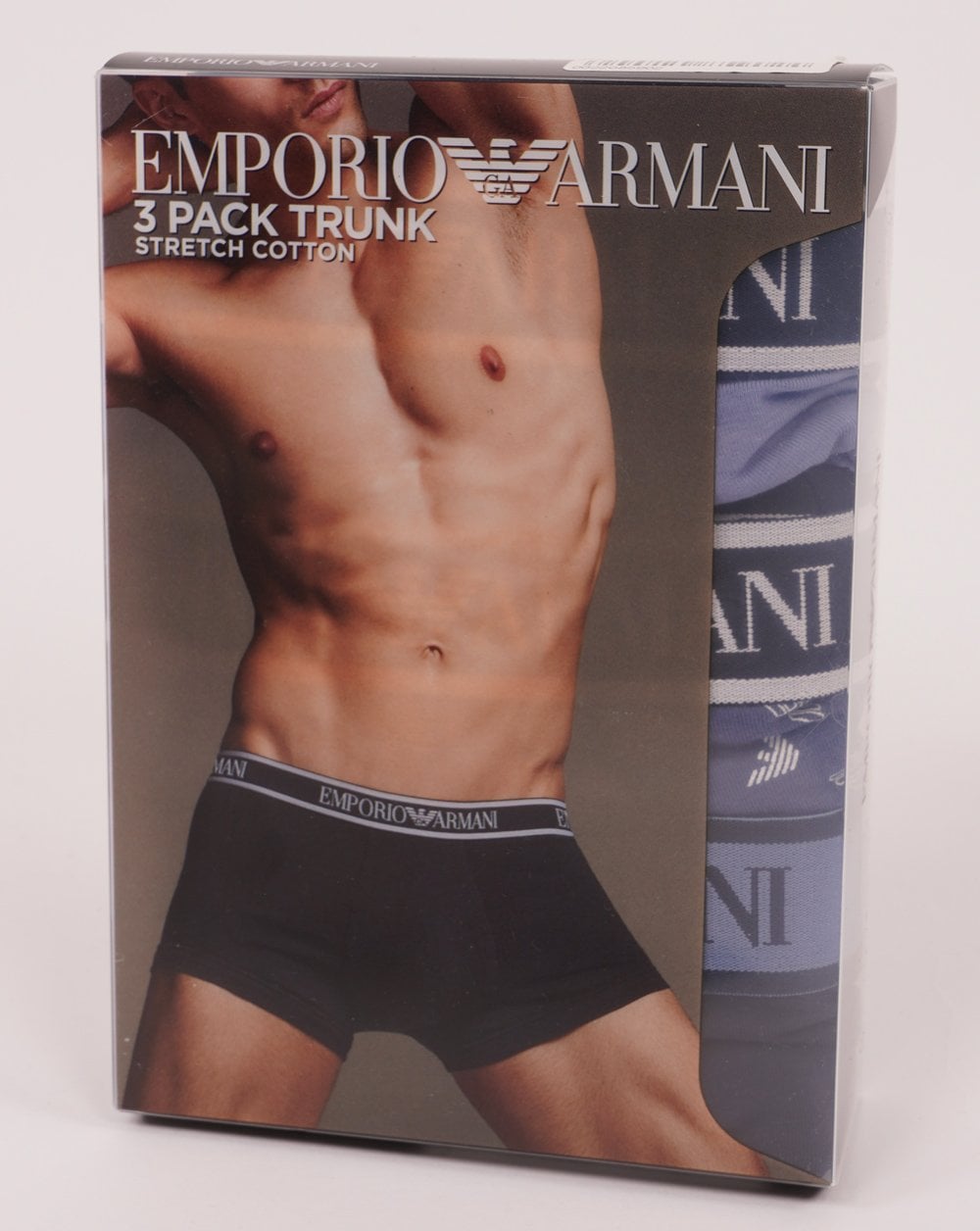 Emporio Armani 3 Pack Boxer Shorts Blue/Oxford/Indigo