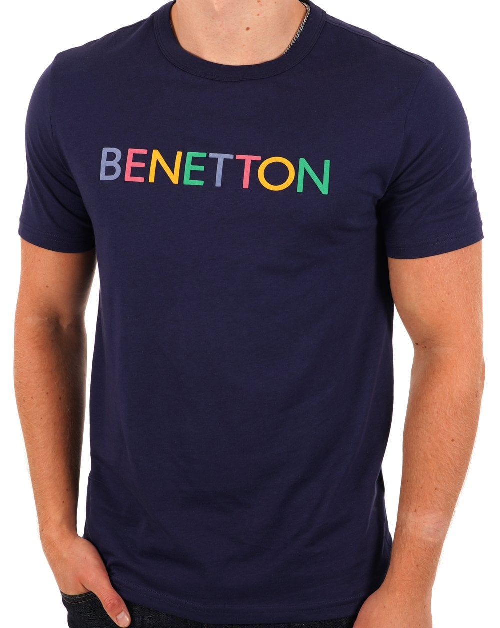 Benetton Logo T-shirt Navy/Multi