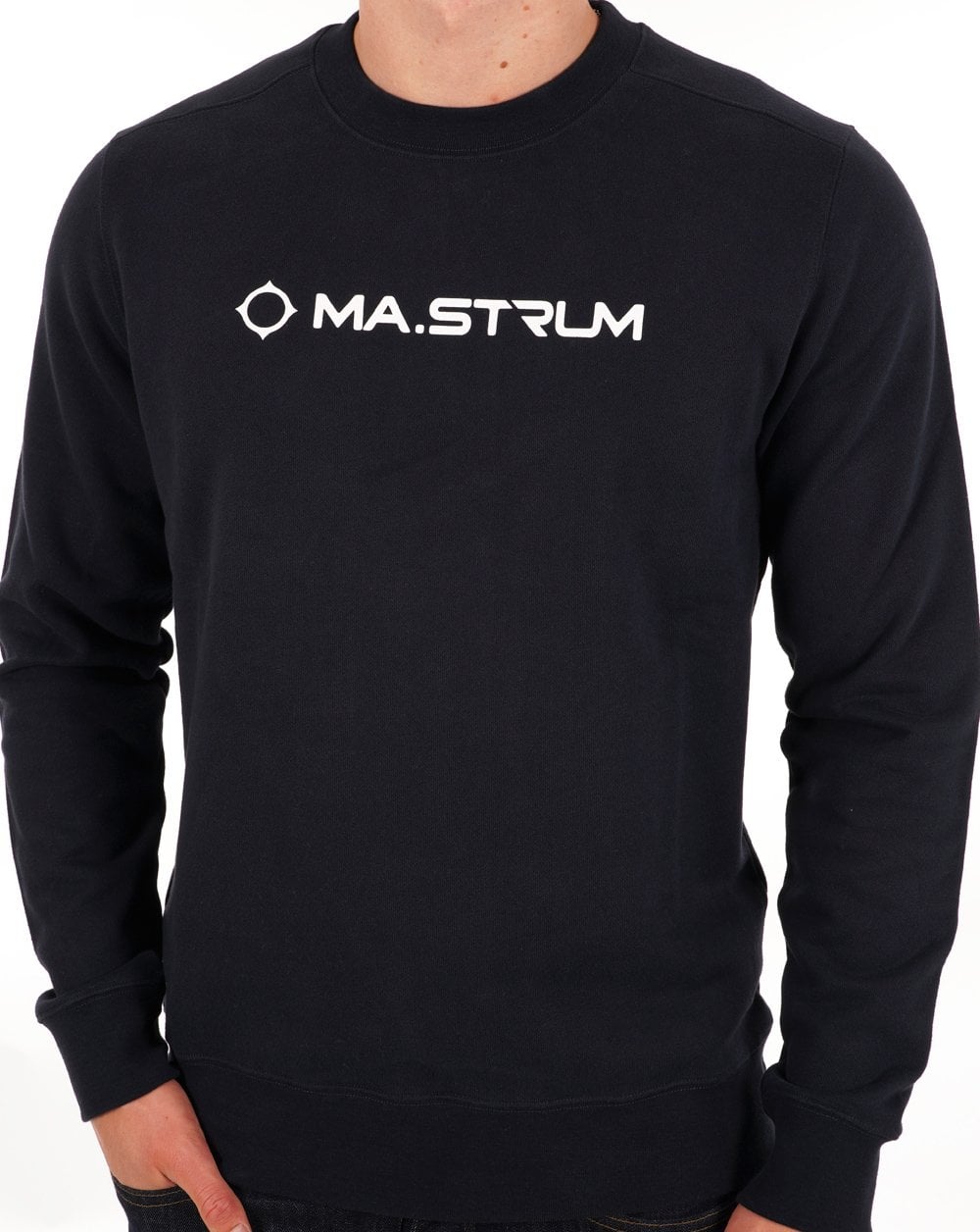Ma.strum Chest Print Crew Sweat Ink Navy