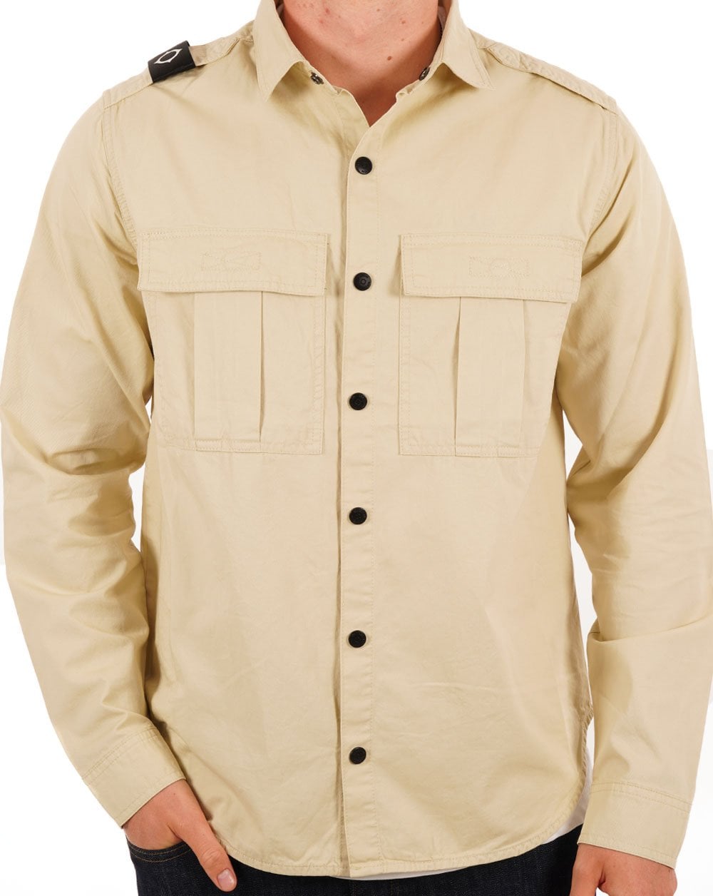 Ma.strum Pd Patch Pocket Parade Overshirt Sand