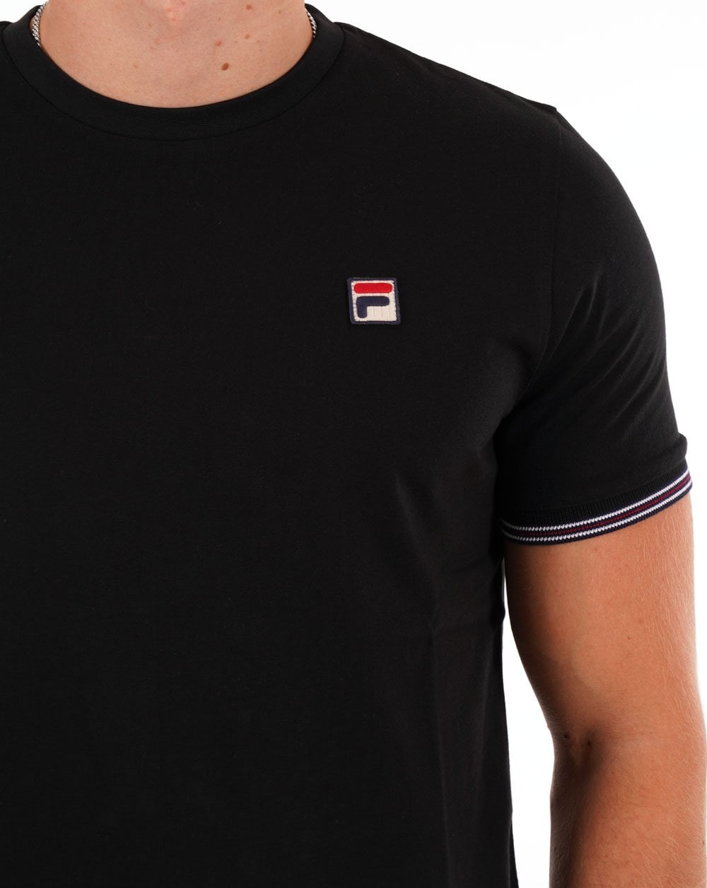 Fila Vintage Tipped Cuff T Shirt Black