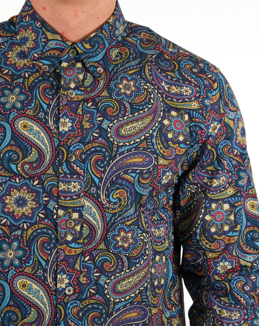 Pretty Green Marriot Paisley Shirt Blue