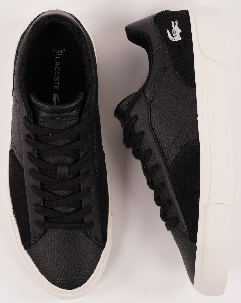 Lacoste L006 Leather Trainer Black/White