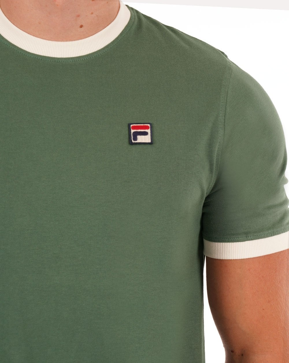 Fila Vintage Ringer T Shirt Dark Forest/Gardenia