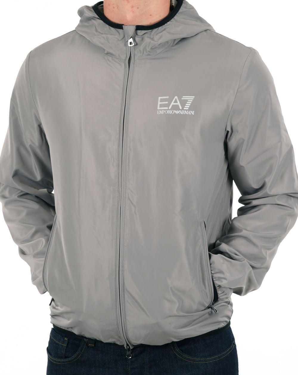 EA7 Core Identity Hooded Jacket Grey Flannel