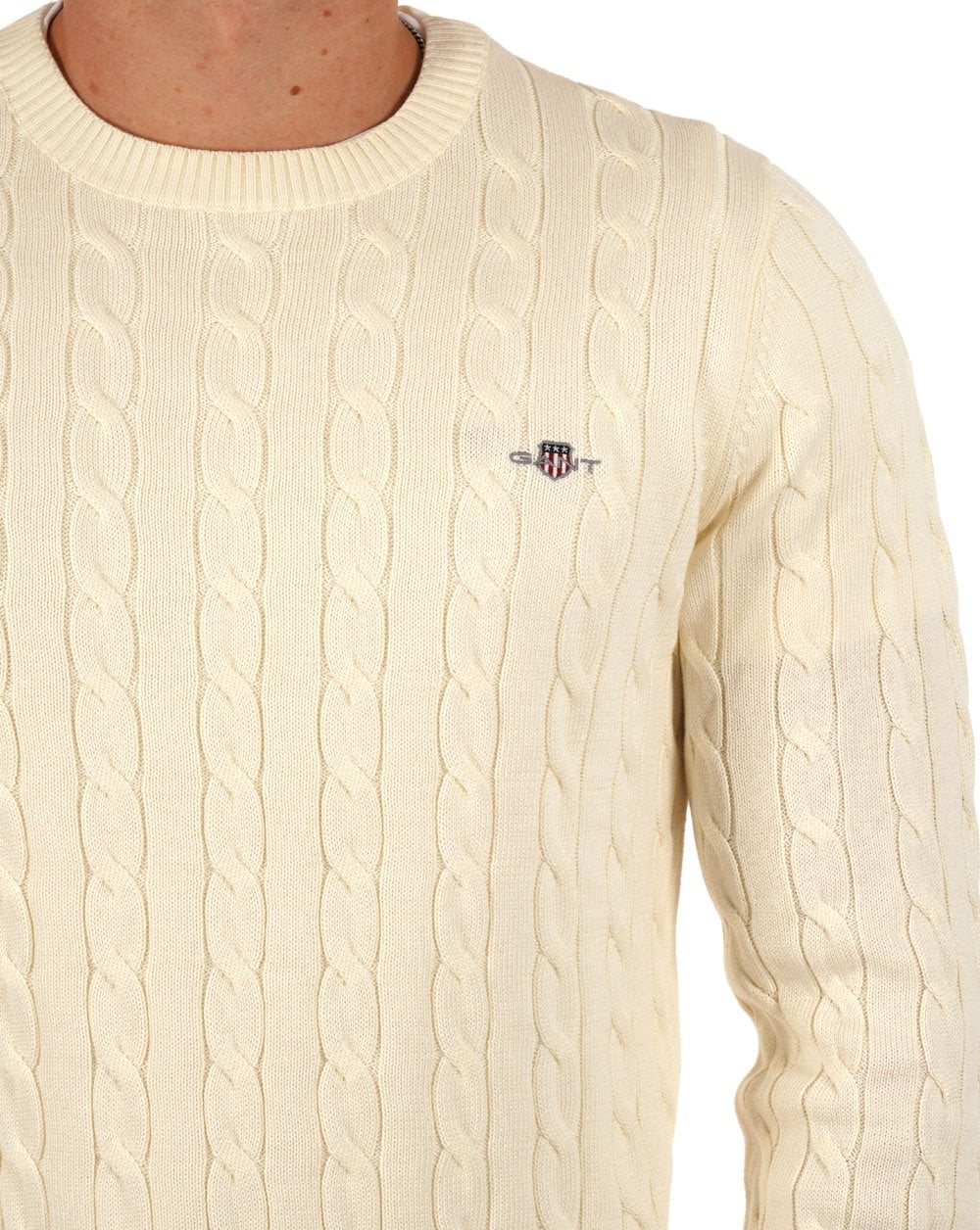 Gant Cable Knit Jumper Cream