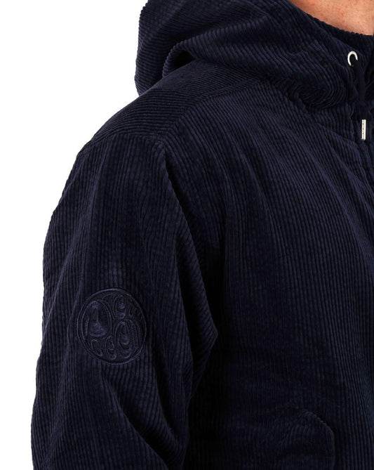 Pretty Green Pretty Green Acquiesce Cord Hooded Jacket Navy