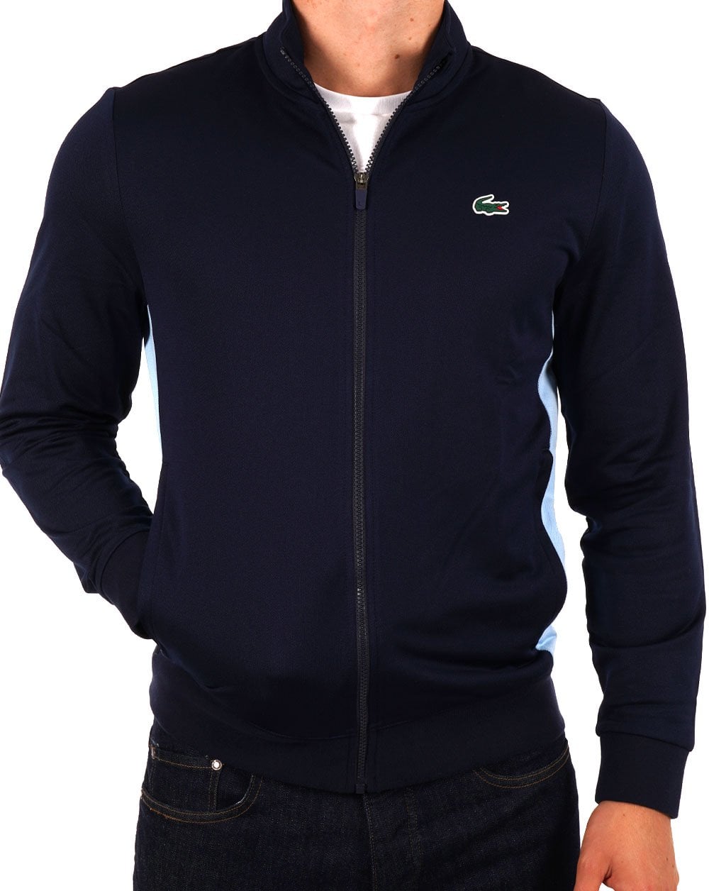 Lacoste Track Top Navy Sky Blue